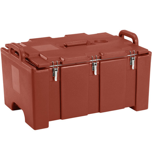 Cambro 100MPC402 40 Qt. Brick Red Polyethylene Top Loading Full Size CamCarrier