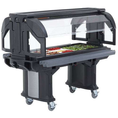 Cambro VBRHD5110 69"L x 42.50"W x 62.75"H Black Polyethylene 5 Ft. Unit Cold Food Versa Food Bar Serving Buffet