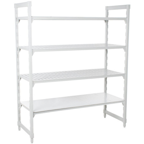 Cambro CPU246072VS4480 60" W x 24" D x 72" H Speckled Gray 4 Shelves Vented and Solid Camshelving Premium Starter Unit