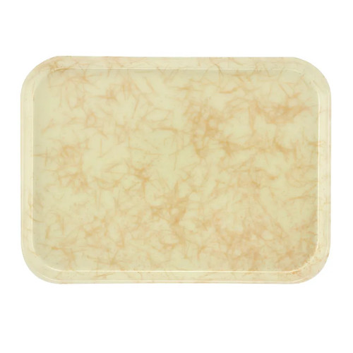 Cambro 1216526 12" x 16.31" Antique Parchment Gold Rectangular High-Impact Fiberglass Camtray - 12/Case