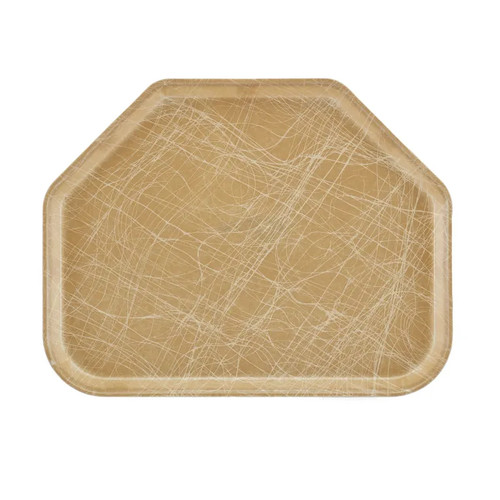 Cambro 1418TR214 14" x 18" Trapezoid Fiberglass Abstract Rattan Camtray - 12/Case