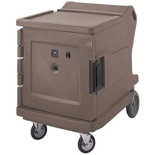 Cambro CMBH1826LC194 30.50" W x 42.38" H x 42" D Granite Sand Polyethylene Low Profile Electric Camtherm Hot Cart - 110V