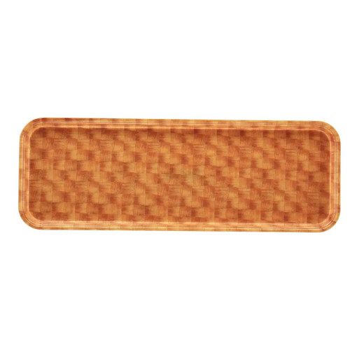 Cambro 926302 8.875" x 25.563" x 1" Light Basketweave High-Impact Fiberglass Rectangular Camtray - 12/Case