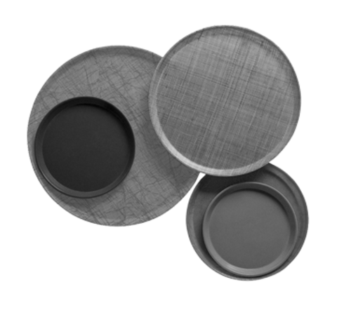 Cambro 1300551 13" Dia. Grape Round Fiberglass Serving Camtray - 12/Case