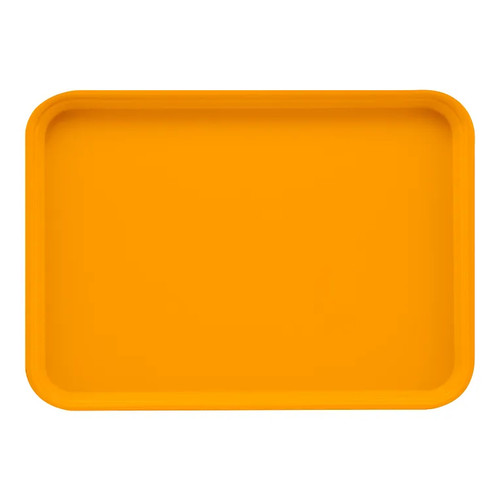 Cambro 1622504 16" x 22" Rectangular Fiberglass Mustard Camtray - 12/Case