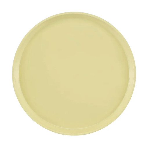 Cambro 1400536 14" Dia. Lemon Chiffon Round Fiberglass Serving Camtray - 12/Case
