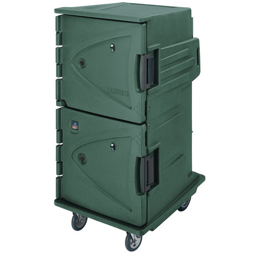 Cambro CMBH1826TBC192 30.50" W x 64.38" H x 39" D Granite Green Polyethylene Tall Profile Electric Camtherm Hot Cart - 110V