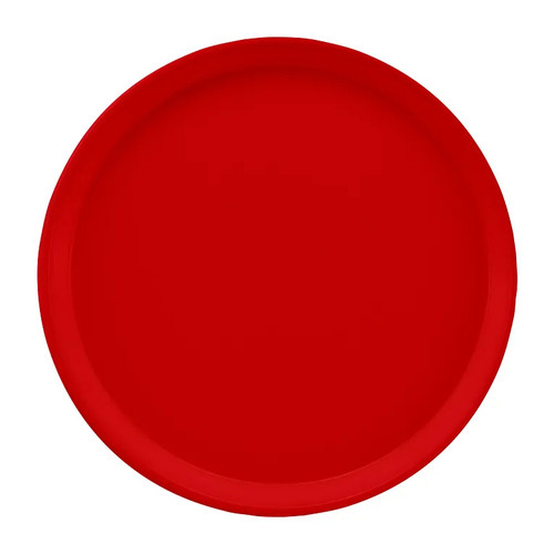 Cambro 1550510 16" Dia. Round Fiberglass Signal Red Serving Camtray - 12/Case