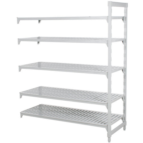Cambro CPA187272V5PKG 72" W x 18" D x 72" H Speckled Gray 5 Shelves Vented Camshelving Premium Add-On Unit