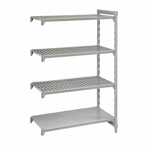Cambro CPA244264VS4480 42" W x 24" D x 64" H Speckled Gray Vented and Solid 4 Shelves Camshelving Premium Add-On Unit
