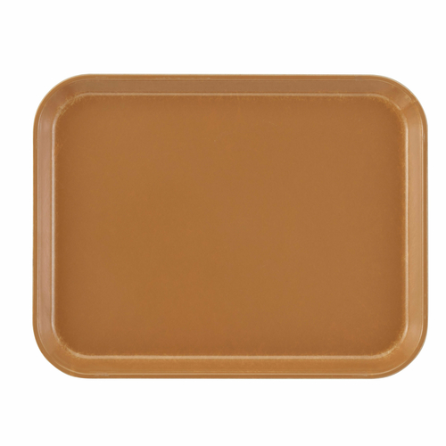 Cambro 1520514 15" x 20.25" Rectangular Fiberglass Earthen Gold Camtray - 12/Case