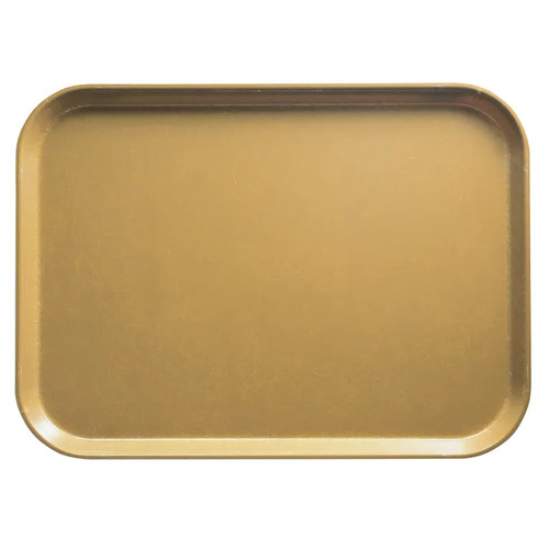 Cambro 1520514 15" x 20.25" Rectangular Fiberglass Earthen Gold Camtray - 12/Case