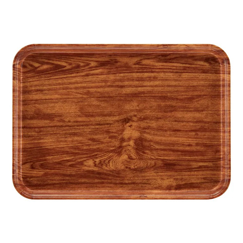 Cambro 1014304 10.63" x 13.75" Country Oak Rectangular High-Impact Fiberglass Camtray - 12/Case