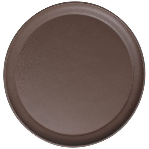 Cambro 1550CT138 16" Dia. Fiberglass Tavern Tan Round Camtread Serving Tray - 12/Case