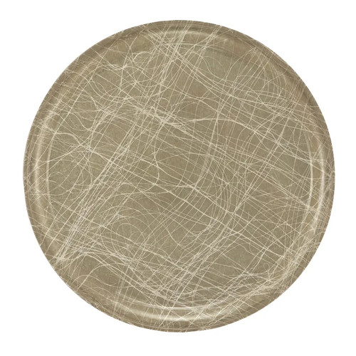Cambro 1550215 16" Dia. Round Fiberglass Abstract Gray Serving Camtray - 12/Case