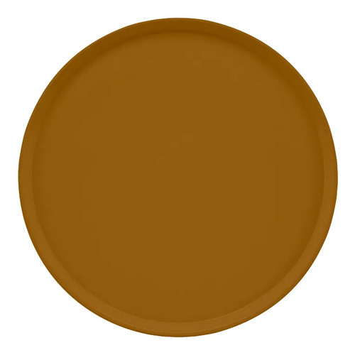 Cambro 1950514 19.5" Earthen Gold Fiberglass Round Serving Camtray - 12/Case