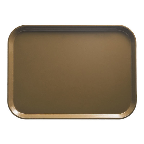 Cambro 1418513 14" x 18" Bay Leaf Brown Rectangular High-Impact Fiberglass Camtray - 12/Case
