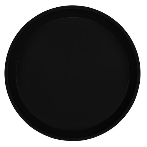 Cambro 1100110 11" Dia. Black Round Fiberglass Serving Camtray - 12/Case