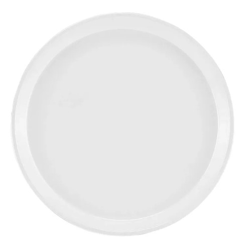 Cambro 900148 9" Dia. Round White Fiberglass Serving Camtray - 12/Case