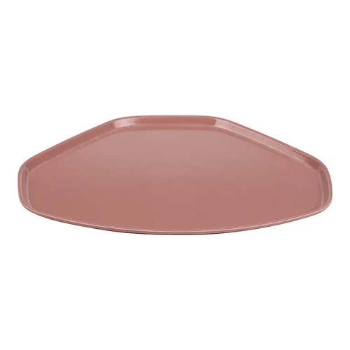 Cambro 1520TR409 14.56" x 19.5" Trapezoid Fiberglass Blush Camtray - 12/Case