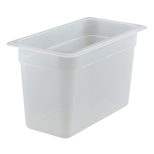 Cambro 38PP190 6.94" W x 7.88" H x 8" D Translucent Polypropylene 1/3 Size Food Pan - 6/Case