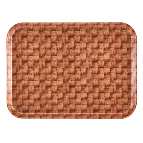 Cambro 1418302 14" x 18" Light Basketweave Rectangular High-Impact Fiberglass Camtray - 12/Case