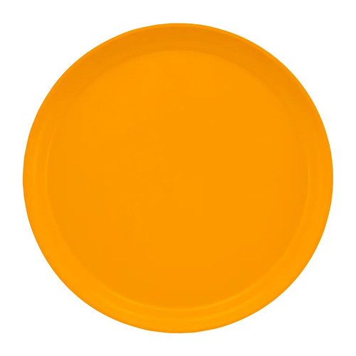 Cambro 1300504 13" Dia. Mustard Round Fiberglass Serving Camtray - 12/Case