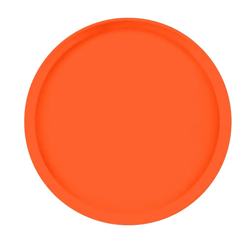 Cambro 1400220 14" Dia. Citrus Orange Round Fiberglass Serving Camtray - 12/Case