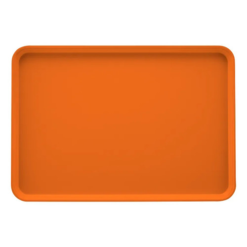 Cambro 2025222 25.56" x 20.75" Orange Pizzazz High-Impact Fiberglass Rectangular Camtray - 6/Case
