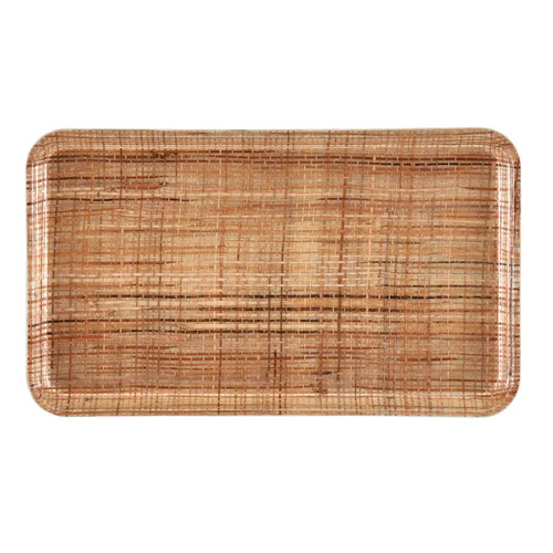 Cambro 915204 8.75" x 15" Rattan High-Impact Fiberglass Rectangular Camtray - 12/Case