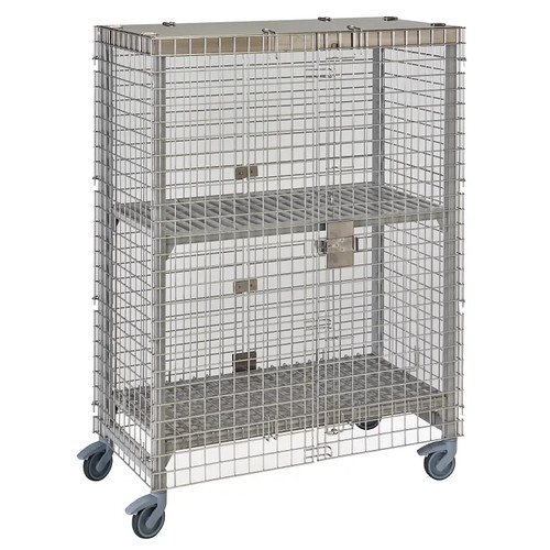 Cambro CPMU244867SUPKG 26-3/4" W x 50-1/4" L x 67-3/4" H Stainless Steel Wire MoBile Camshelving Premium Mobile Security Unit