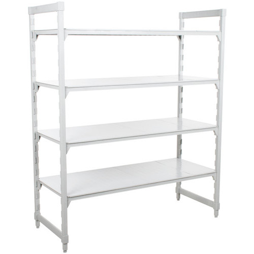 Cambro CPU187272S4PKG 72" W x 18" D x 72" H Speckled Gray 4 Shelves Solid Camshelving Premium Starter Unit