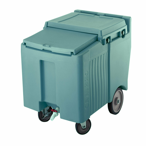 Cambro ICS125L401 125 Lb. Slate Blue Plastic Mobile SlidingLid Ice Caddy