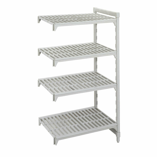 Cambro CPA187284V4PKG 72" W x 18" D x 84" H Speckled Gray Polypropylene 4 Shelves Louvered Camshelving Premium Add-On Unit