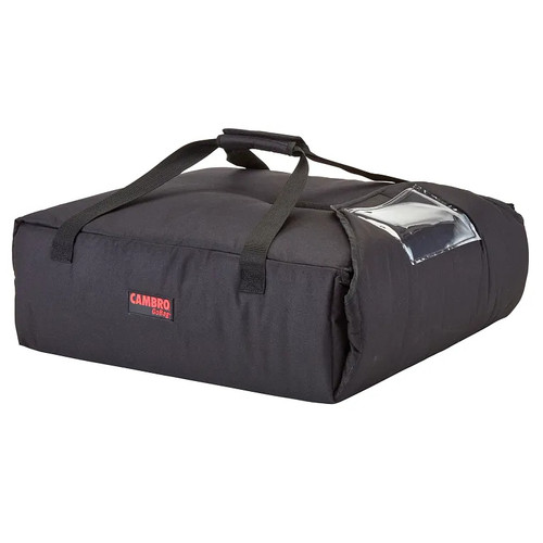 Cambro GBPP212110 (2) 12" Pizza Capacity Black Nylon Fabric Sewn-In Straps and Ticket Pouch GoBag Premium Pizza Delivery Bag