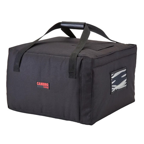 Cambro GBPP518110 (5) 18" Pizza Capacity Black Nylon Fabric Sewn-In Straps and Ticket Pouch GoBag Premium Pizza Delivery Bag