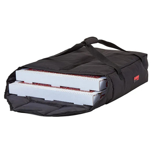 Cambro GBPP218110 (2) 18" Pizza Capacity Black Nylon Fabric Sewn-In Straps and Ticket Pouch GoBag Premium Pizza Delivery Bag