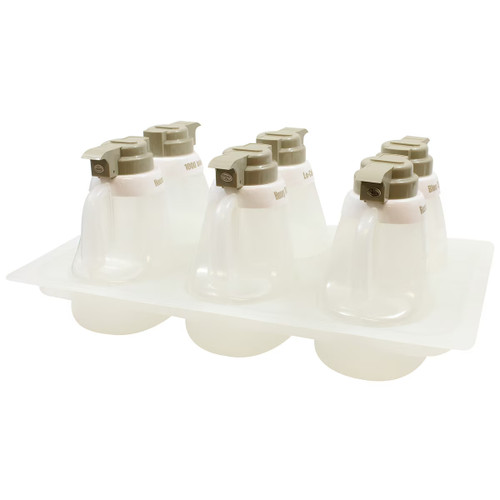 TableCraft Products 484 Beige ABS Tops Salad Dressing Dispenser Set