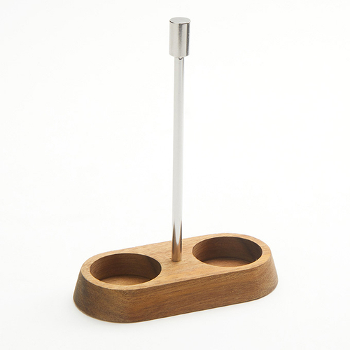 American Metalcraft CADDYW 6.75" H Acacia Wood Vintage Salt And Pepper Caddy