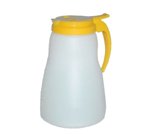 Vollrath 4864J 64 Oz. White Polyethylene Jar Only Dripcut Syrup Server (6 Each Per Case)
