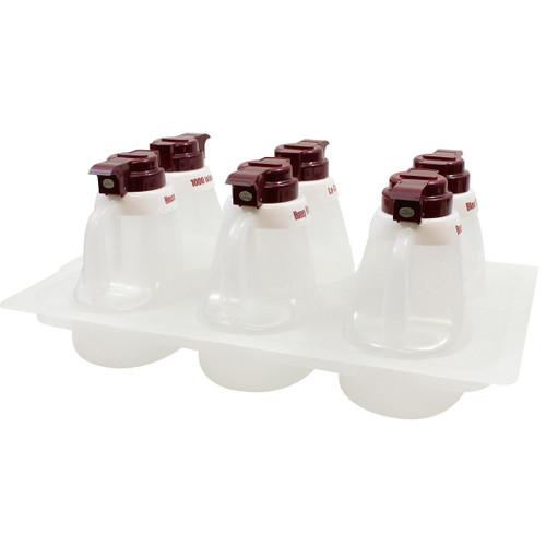 TableCraft Products 483 Maroon ABS Tops Salad Dressing Dispenser Set
