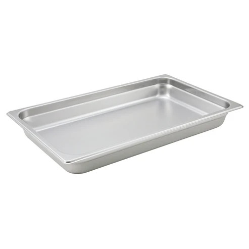 Winco SPJH-102 20.75" W x 12.75" D x 2.5" H Full Size 22 Gauge Heavy Weight 18/8 Stainless Steel Steam Table Pan