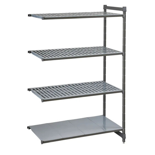 Cambro CBA185464VS4580 54" W x 64" H x 18" D Brushed Graphite Polypropylene 5 Shelves Louvered Camshelving Basics Plus Add-On Unit