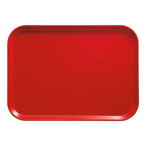 Cambro 2632510 10.44" x 12.75" Signal Red GN.5 Size Rectangular Fiberglass Metric Camtray - 12/Case
