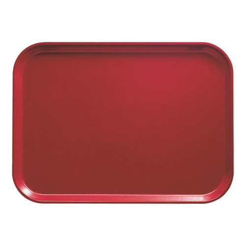 Cambro 2632221 10.44" x 12.75" Ever Red GN.5 Size Rectangular Fiberglass Metric Camtray - 12/Case