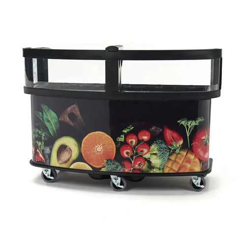 Cambro CVC75W15 75" W x 33.5" D x 53.13" H Fruit and Vegetable Wrap Polyethylene Open Well Design Vending Cart