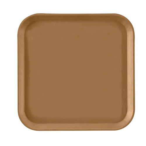 Cambro 1313508 13" x 13" Suede Brown Square Fiberglass Metric Camtray - 12/Case