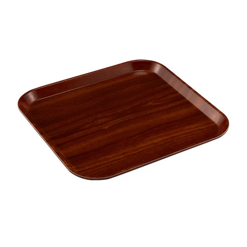 Cambro 1313308 13" x 13" Burma Teak Square Fiberglass Metric Camtray - 12/Case