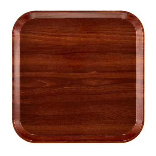 Cambro 1313308 13" x 13" Burma Teak Square Fiberglass Metric Camtray - 12/Case