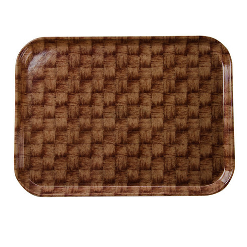 Cambro 3242301 31.9 Cm x 41.9 CmRectangular Metric Dark Basketweave Fiberglass Camtray - 12/Case